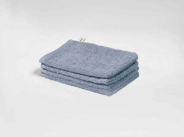 Yumeko Waschlappen Terry 15x22 - 4 Stk. Yumeko aus Bio-Baumwolle, Faded blue, – Produktbild 1 von 3
