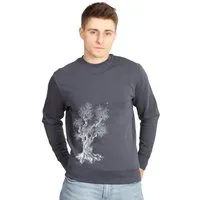 Life-Tree Life-Tree Sweater aus Biobaumwolle Fairwear Unisex "Olive Tree" in India Ink – Produktbild 2 von 5