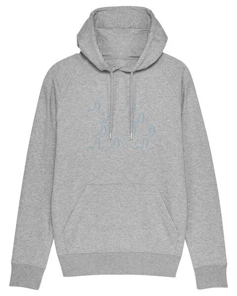 University of Soul University of Soul Herren Hoodie aus Bio-Baumwolle "ASCII-Segler", Grau meliert, – Produktbild 1 von 2