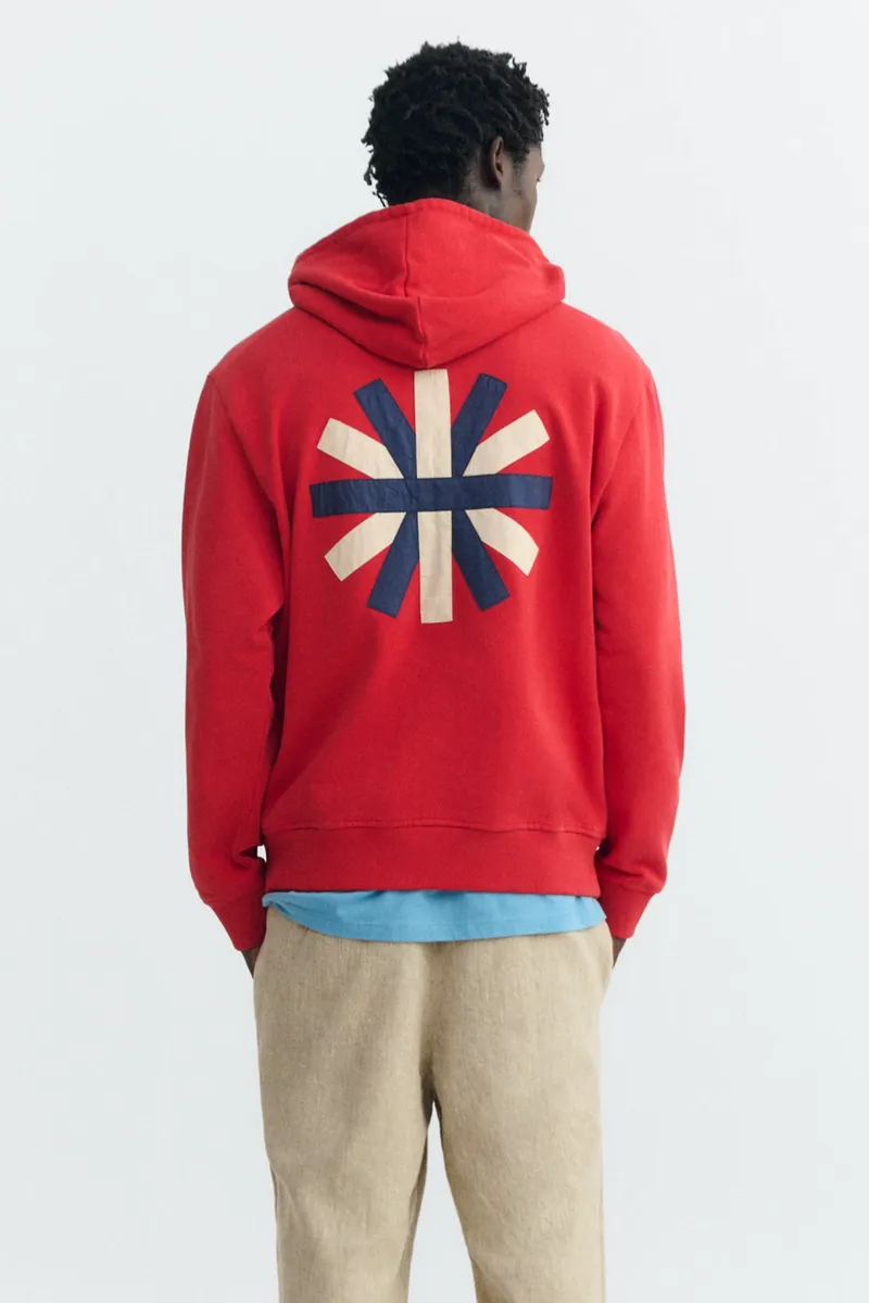 thinking mu Thinking MU Herren vegan Sweatshirt Simon Mit Sonne Patch Rücken Rot, Rot, – Produktbild 2 von 2