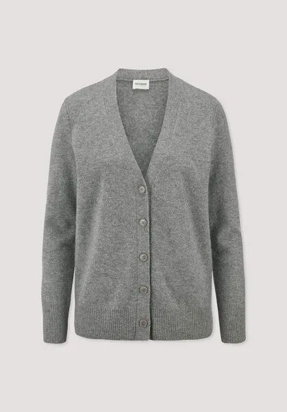 hessnatur hessnatur Strickjacke Relaxed aus Bio-Schurwolle mit Cashmere, Grau, – Produktbild 4 von 4