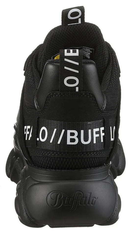 Buffalo Buffalo CHAI Plateausneaker, Ugly-Sneaker, Halbschuh, Schnürschuh in veganer Verarbeitung, Schwarz, – Produktbild 2 von 5