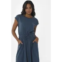 ORGANICATION ORGANICATION Gestreiftes Jerseykleid aus Bio-Baumwolle und Leinen, Blau(navy), – Produktbild 1 von 1