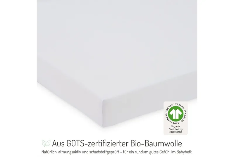 FabiMax Spannbettlaken 90x55 cm, Weiß, – Produktbild 1 von 3