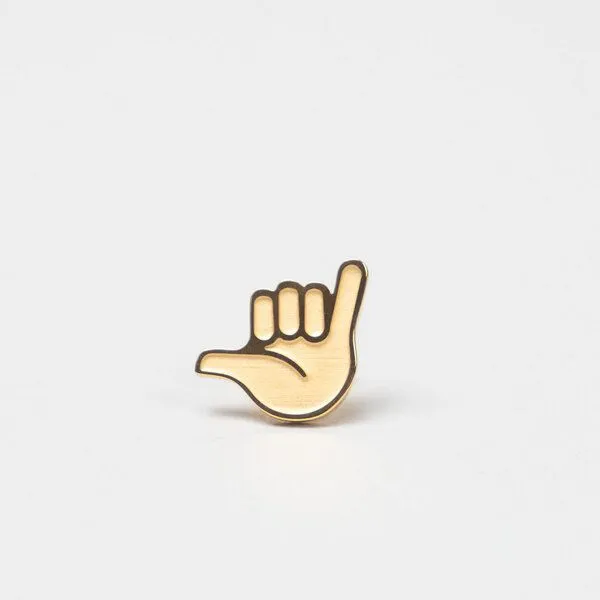 Fyngers Fyngers Ohrstecker aus chirurgischen Edelstahl hochglanzpoliert HANG LOOSE, Gold, – Produktbild 7 von 7