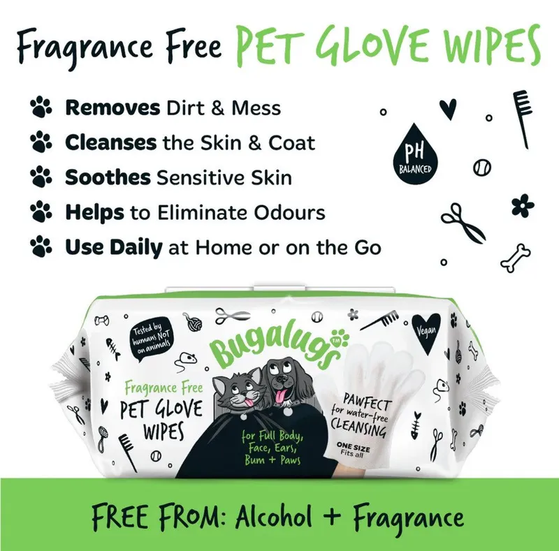 Bugalugs Bugalugs Fellpflege Bugalugs Reinigungshandschuhe für Hunde & Katzen Fellpflege Pfotenpfle, (1-St), Pfoten, Weiß, – Produktbild 3 von 5