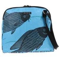 MoreThanHip MoreThanHip Schultertasche aus Zement- oder Tierfuttersäcken - Stylische Damentasche mit Charakter - Amara, Blau - fisch, – Produktbild 1 von 1