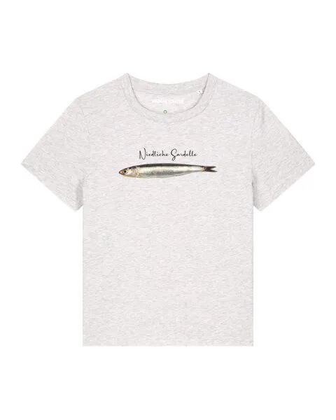 watapparel watapparel T-Shirt Frauen Niedliche Sardelle, Cool heather grey, – Produktbild 1 von 4