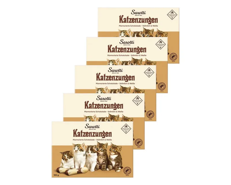 Sarotti Sarotti Schokolade, Sarotti Katzenzungen Weiße und Vollmilchschokolade 100g 5er Pack – Produktbild 1 von 3