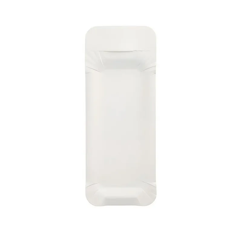 PAPSTAR PAPSTAR Pappteller Teller, Pappe pure eckig 8 cm x 21 cm weiss mit Anfasser 250 Stk, Weiß, – Produktbild 1 von 4