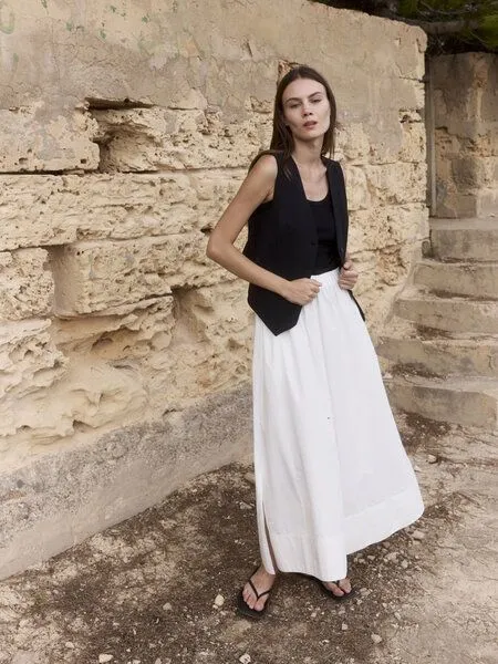 WOTE WOTE Maxi Rock aus Bio-Baumwolle, Off-white, – Produktbild 3 von 4