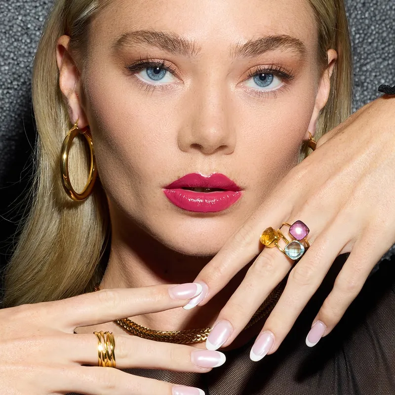 Amadeus Amadeus Damen vegan Ring Sophia Blautopas Gold, Gold, – Produktbild 2 von 2