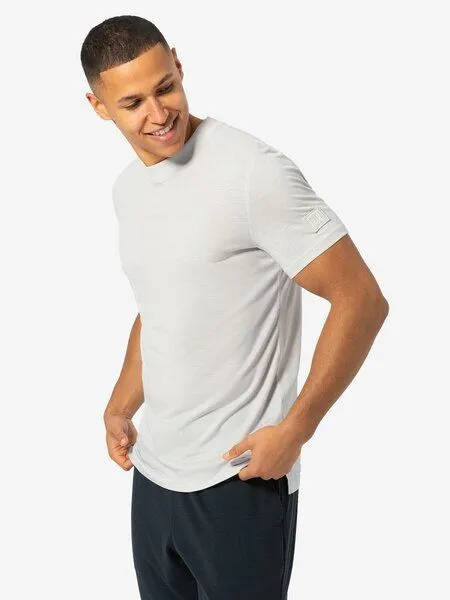 Super.Natural Super.Natural T-Shirt Casual Rib Bio J Tee für Herren, Merino, White stone melange, – Produktbild 1 von 3