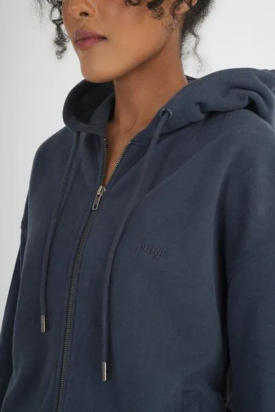 paigh paigh Zip Hoodie Unicolor, Dunkelblau, – Produktbild 3 von 4