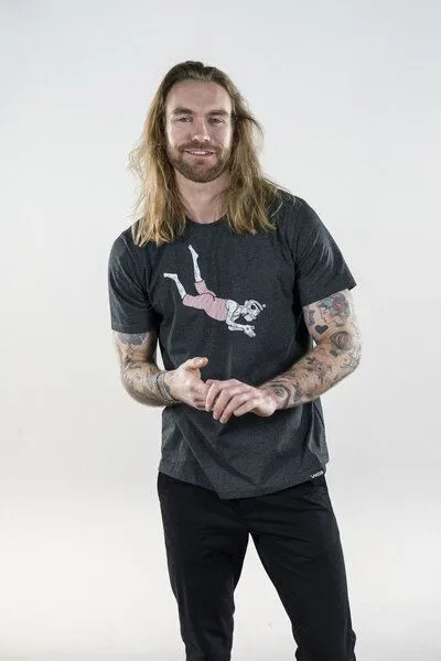 LAKOR LAKOR Bellyflop | T-shirt Herren aus recycelten Materialien, Grau (dark grey melange), – Produktbild 2 von 4