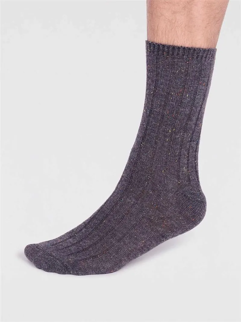Thought Gerippte Socke Modell: Aaron Blend Fleck mit Wollanteil, Grey marle, – Produktbild 1 von 1