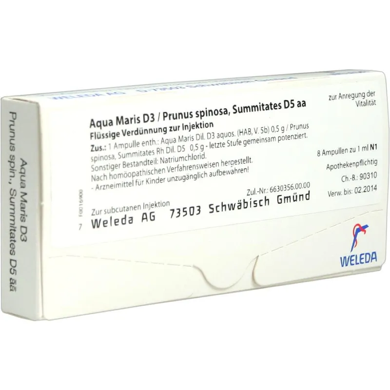 Weleda Aqua Maris D 3/prunus spin.,Summit.D5 aa Ampullen – Produktbild 2 von 2