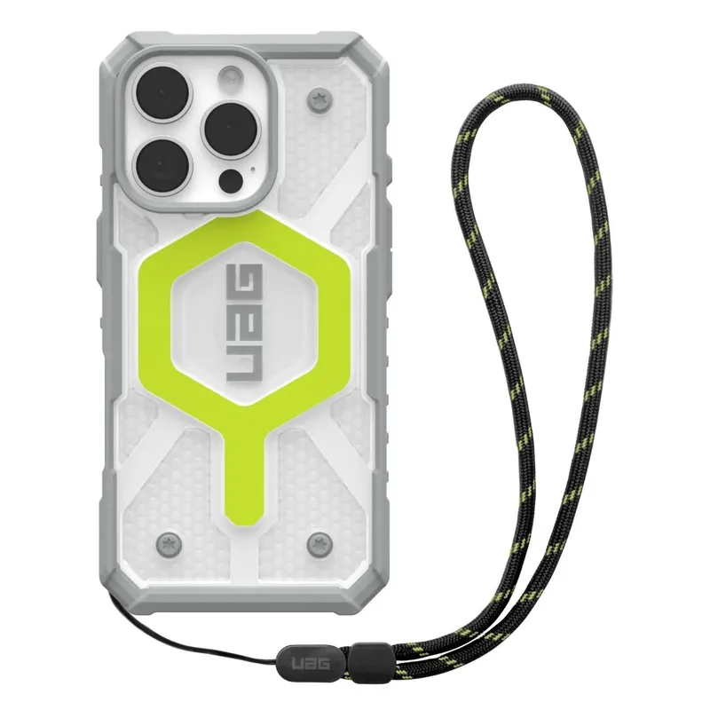 Urban Armor Gear MagSafe-Hülle für Apple iPhone 16 Pro Max, Urban Armor Gear, Pathfinder Clear mit Lanyard, Grün – Produktbild 1 von 1