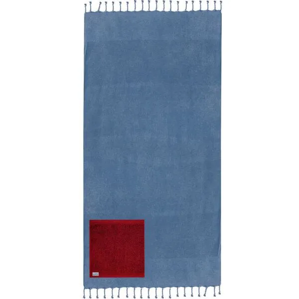 Lou-i Lou-i Strandtuch Bio-Baumwolle Hammamtuch, Blau, – Produktbild 1 von 2