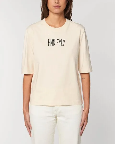 Human Family Human Family Kastenförmiges Damen T-Shirt "HMN FMLY", Natural, – Produktbild 1 von 3