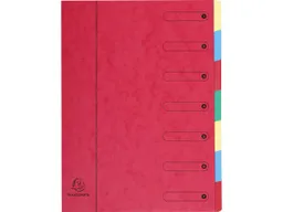 Exacompta 8 Exacompta Ordnungsmappen aus Colorspan-Karton, 400 g/m², DIN A4, 7 Fächer, rot – Produktbild 1 von 1