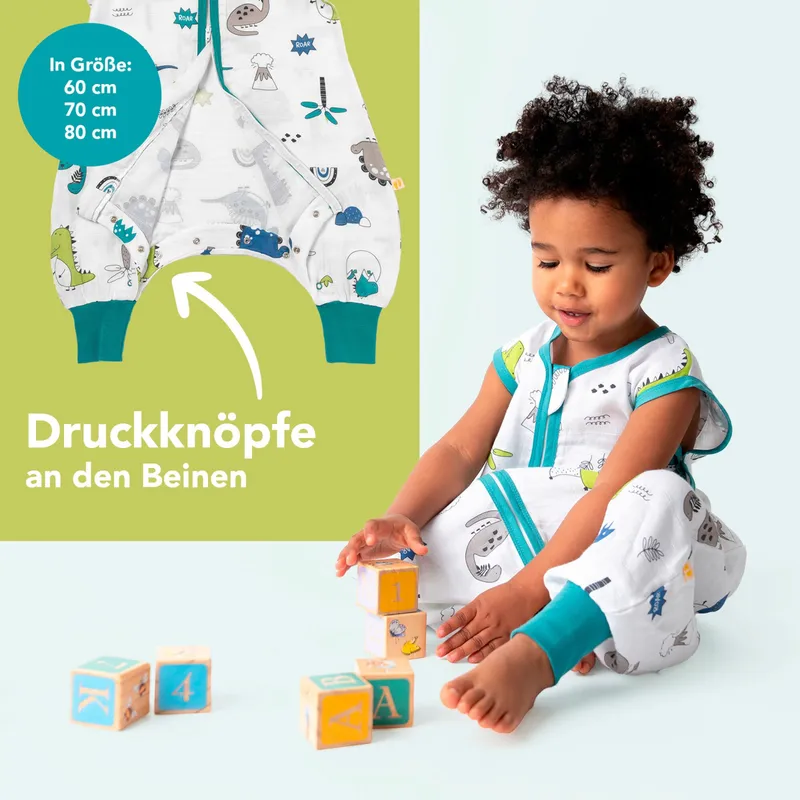 schlummersack schlummersack Schlafsack mit Füßen 0.5 Tog, Blau, – Produktbild 6 von 8