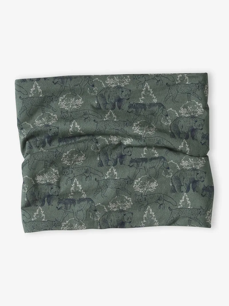 Vertbaudet Jungen Snood mit Print, Salbeigrün, – Produktbild 1 von 2
