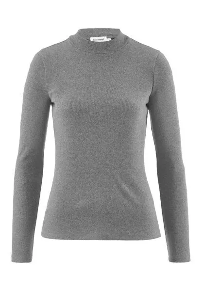 hessnatur hessnatur Rib Longsleeve Slim aus Bio-Baumwolle, Grau, – Produktbild 3 von 4