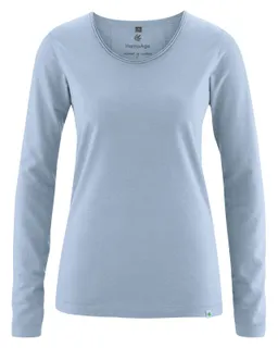 HempAge Hempage Damen vegan Langarm-T-Shirt Rauchblau – Produktbild 1 von 1