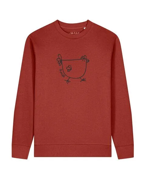 watapparel watapparel Sweatshirt Unisex Le poulet - das Huhn, Earthy red, – Produktbild 1 von 2