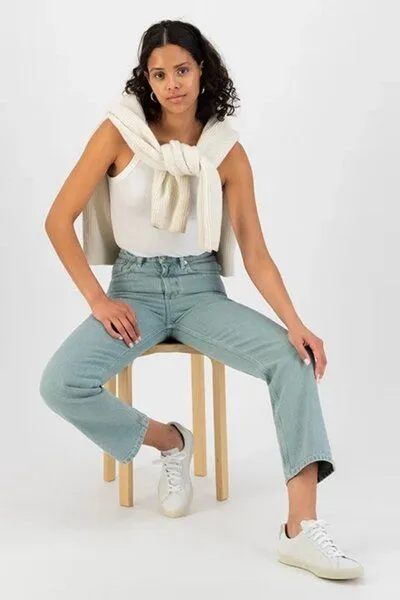 MUD Jeans MUD Jeans Relax Rose Cropped Jeans verwaschenes türkis, Blue, – Produktbild 4 von 4