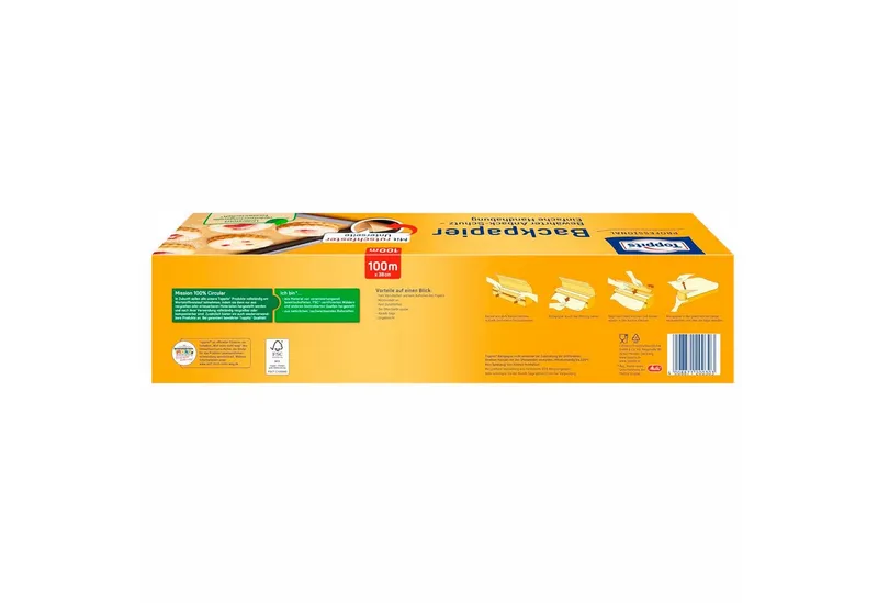 Toppits Toppits Backpapier Toppits Backpapier - 1 x 100 m Rolle, Antihaft, mit Abreiß-Säge, Rutschfest, FSC zertifiziert – Produktbild 2 von 3