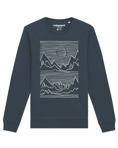 watapparel watapparel Sweatshirt Unisex Mountains, India ink grey, – Produktbild 1 von 4