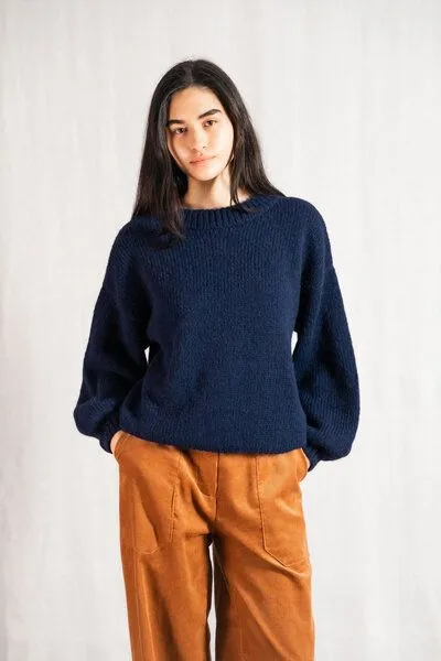 Jyoti - Fair Works Jyoti - Fair Works Baby-Alpaka Strickpullover Lupuna, Blau, – Produktbild 1 von 4