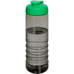 Unbranded H2O Active® Eco Treble 750 ml Sportflasche mit Stülpdeckel & Trinkklappe, kohle, grün, Schwarz / grün, – Produktbild 1 von 1