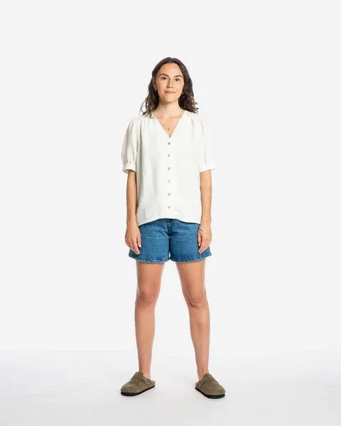 MATONA Matona Kurzärmelige Bluse | Day Blouse | aus Leinen, White, – Produktbild 1 von 3