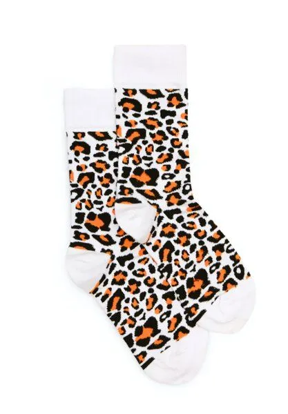 Natural Vibes Natural Vibes Leoparden Socken Bio GOTS | Bunte Socken | Herren Damen Socken, Rot, – Produktbild 2 von 3