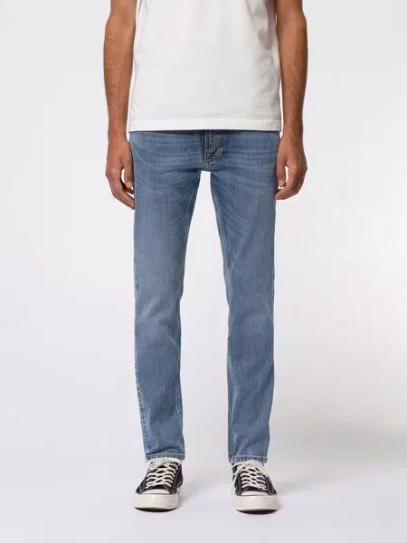 Nudie Jeans Nudie Jeans Jeans - Lean Dean - aus einem Baumwoll/Elastan Mix, Blue, – Produktbild 3 von 8