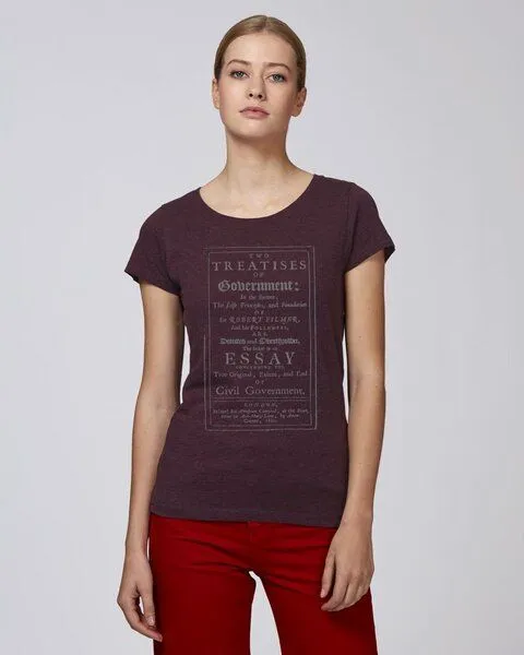 UNIPOLAR UNIPOLAR Politik T-Shirt | Gesellschaftsvertrag, Heather grape red, – Produktbild 1 von 3