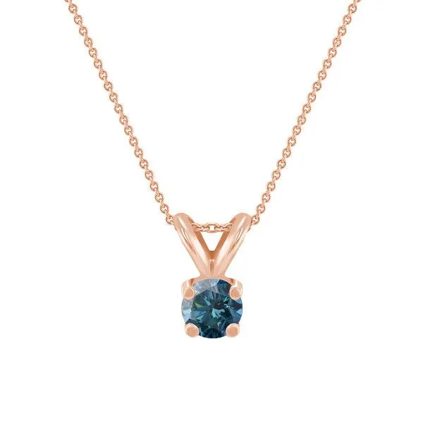 Eppi Eppi Blauer Diamant in goldener Halskette Lalom, Rosa, – Produktbild 1 von 4