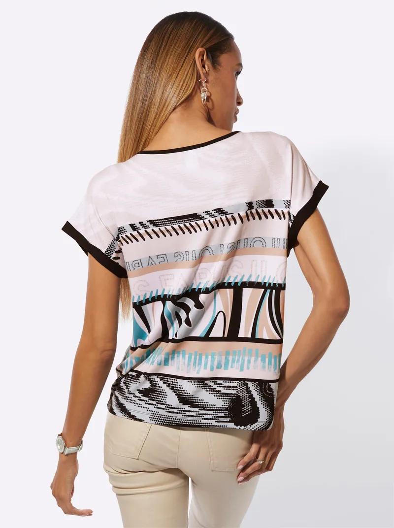 Witt Rundhalsshirt reseda-schwarz-bedruckt, Reseda-schwarz-bedruckt, – Produktbild 2 von 2