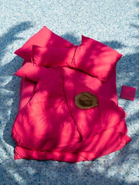 erlich textil erlich textil Finn Bettdeckenbezug aus Bio-Baumwolle, made in Europe, Knallpink, – Produktbild 7 von 7