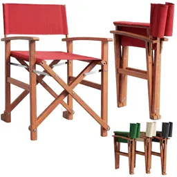 Casaria® Regiestuhl Rot Eukalyptusholz FSC®-zertifiziert Klappbar – Produktbild 1 von 1