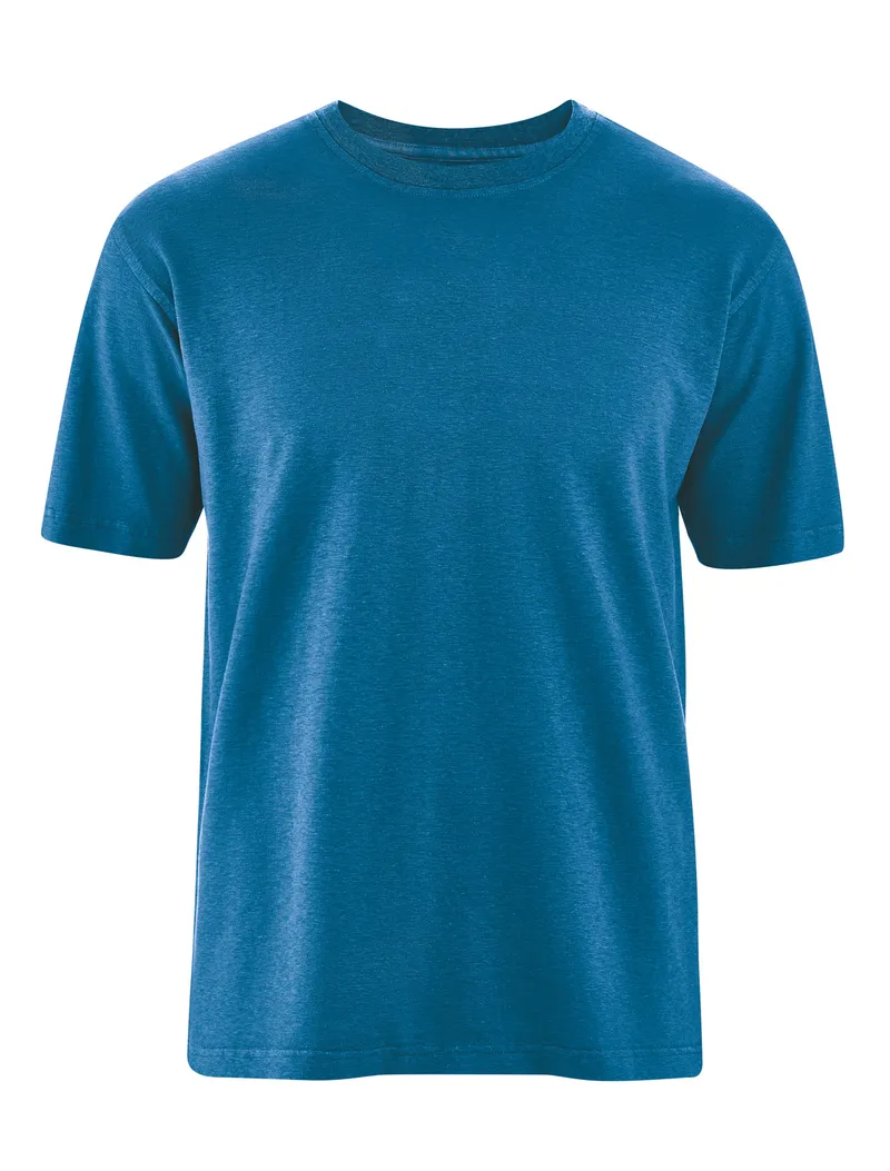 HempAge Hempage Herren vegan T-Shirt Basic Meeresblau, Blau, – Produktbild 1 von 2
