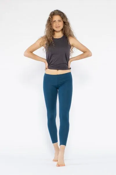YOIQI YOIQI Yoga Leggings aus Bio-Baumwolle mit langem Bein, Poseidon(petrol blau), – Produktbild 1 von 3