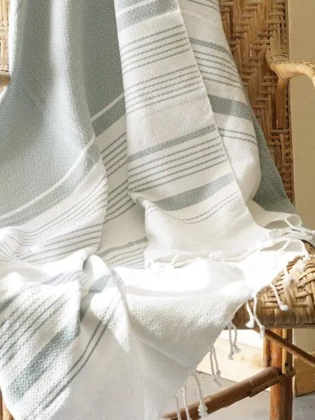 Karawan authentic Karawan authentic Fouta White Sand Collection – Jacquard-Hammamtuch aus Bio-Baumwolle, Natural, – Produktbild 4 von 4