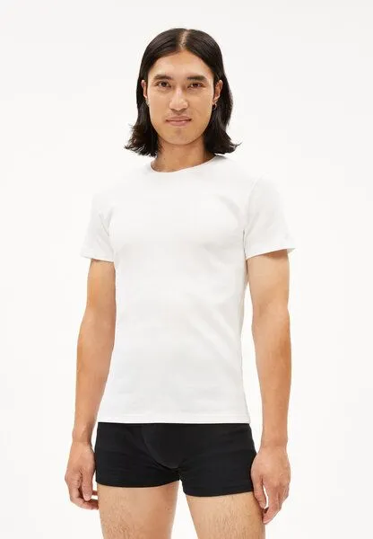 ARMEDANGELS ARMEDANGELS HELMAAR RIB Herren Ripp-T-Shirt aus Bio-Baumwoll Mix, White, – Produktbild 1 von 4