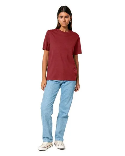 YTWOO YTWOO Nachhaltiges schweres Unisex T-Shirt, Dunkelrot, – Produktbild 3 von 4