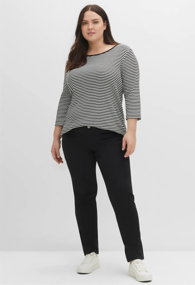 sheego Ringelshirt schwarz, Schwarz, – Produktbild 2 von 2
