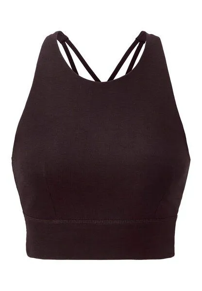 hessnatur hessnatur Bustier Fitted Highneck ACTIVE LIGHT, Schwarzbeere, – Produktbild 3 von 4